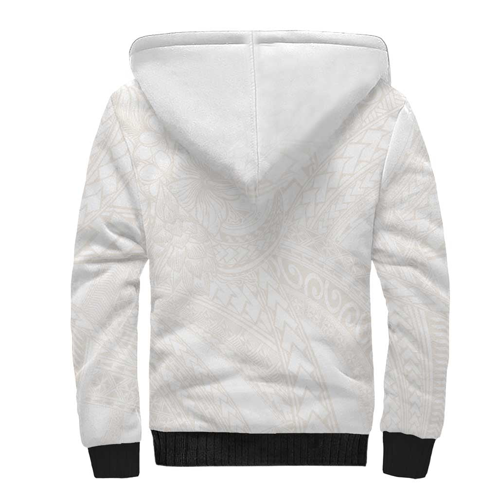 Samoa Lotu Tamaiti Ivory Sherpa Hoodie Teuila Tatau - Polynesian Pride