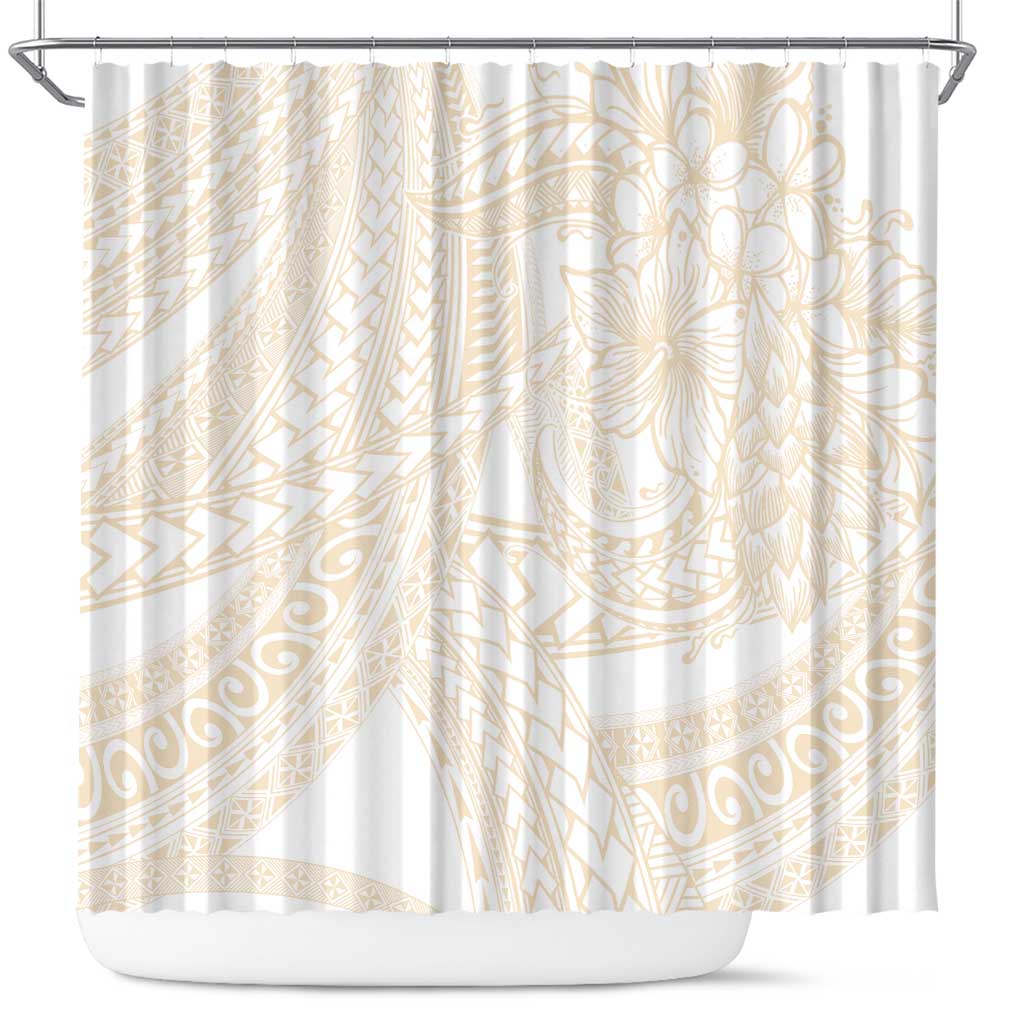 Samoa Lotu Tamaiti Ivory Shower Curtain Teuila Tatau LT7 Ivory - Polynesian Pride