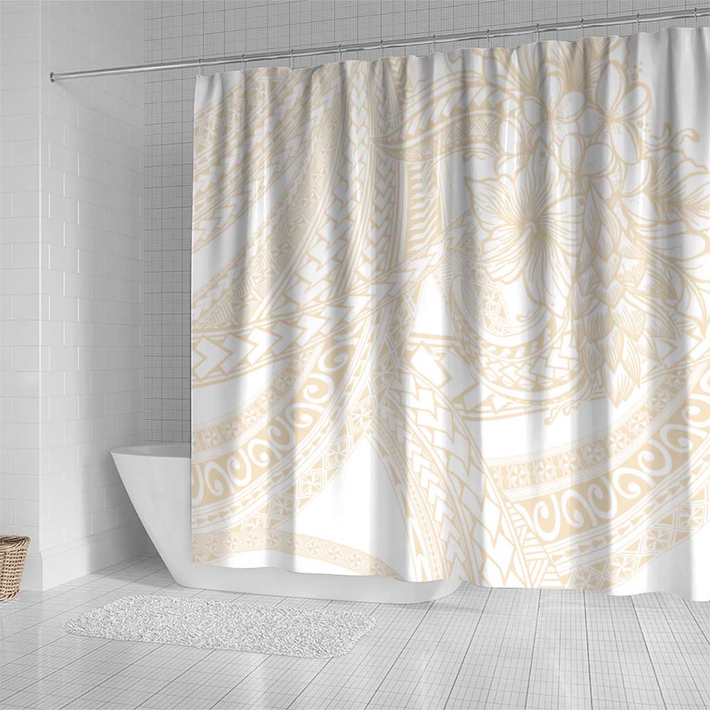 Samoa Lotu Tamaiti Ivory Shower Curtain Teuila Tatau - Polynesian Pride