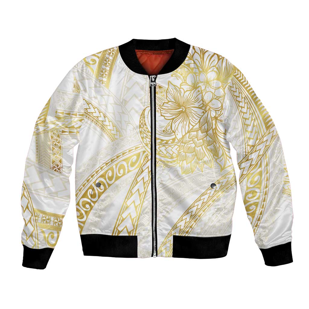 Samoa Lotu Tamaiti Gold Bomber Jacket Teuila Tatau LT7 Unisex Gold - Polynesian Pride