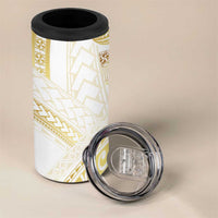 Samoa Lotu Tamaiti Gold 4 in 1 Can Cooler Tumbler Teuila Tatau - Polynesian Pride