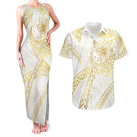 Samoa Lotu Tamaiti Gold Couples Matching Tank Maxi Dress and Hawaiian Shirt Teuila Tatau - Polynesian Pride