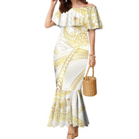 Samoa Lotu Tamaiti Gold Family Matching Mermaid Dress and Hawaiian Shirt Teuila Tatau - Polynesian Pride