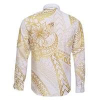 Samoa Lotu Tamaiti Gold Family Matching Off The Shoulder Long Sleeve Dress and Hawaiian Shirt Teuila Tatau - Polynesian Pride