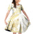 Samoa Lotu Tamaiti Gold Family Matching Off Shoulder Short Dress and Hawaiian Shirt Teuila Tatau - Polynesian Pride