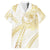 Samoa Lotu Tamaiti Gold Family Matching Off Shoulder Short Dress and Hawaiian Shirt Teuila Tatau - Polynesian Pride