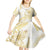 Samoa Lotu Tamaiti Gold Kid Short Sleeve Dress Teuila Tatau - Polynesian Pride