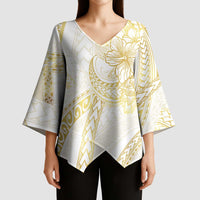 Samoa Lotu Tamaiti Gold Kimono Sleeve Blouse Teuila Tatau - Polynesian Pride