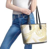 Samoa Lotu Tamaiti Gold Leather Tote Bag Teuila Tatau LT7 - Polynesian Pride