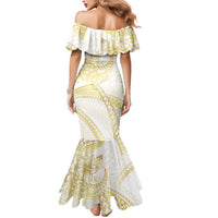 Samoa Lotu Tamaiti Gold Mermaid Dress Teuila Tatau - Polynesian Pride