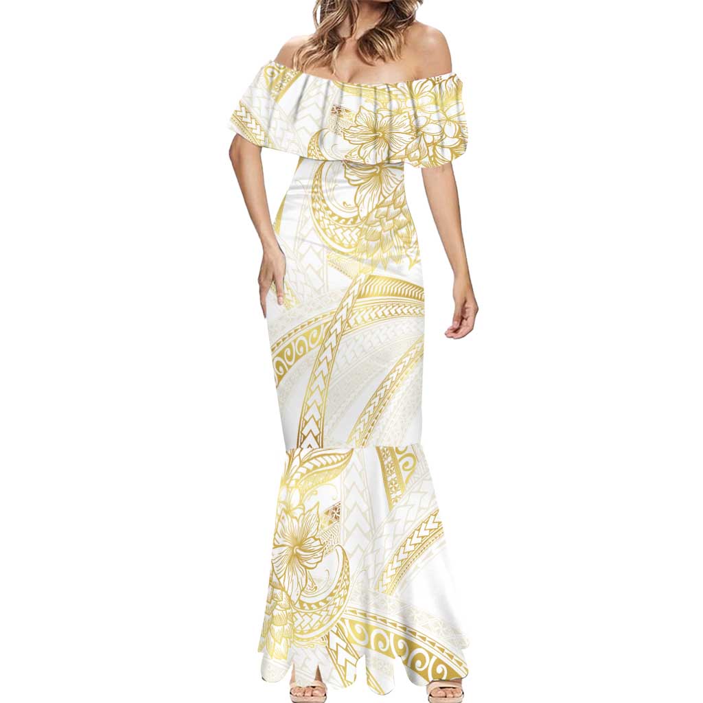 Samoa Lotu Tamaiti Gold Mermaid Dress Teuila Tatau - Polynesian Pride