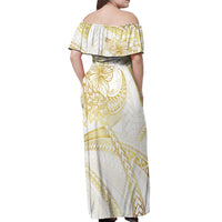 Samoa Lotu Tamaiti Gold Off Shoulder Maxi Dress Teuila Tatau - Polynesian Pride
