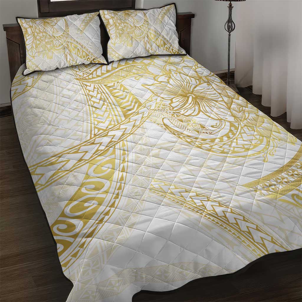 Samoa Lotu Tamaiti Gold Quilt Bed Set Teuila Tatau LT7 Gold - Polynesian Pride