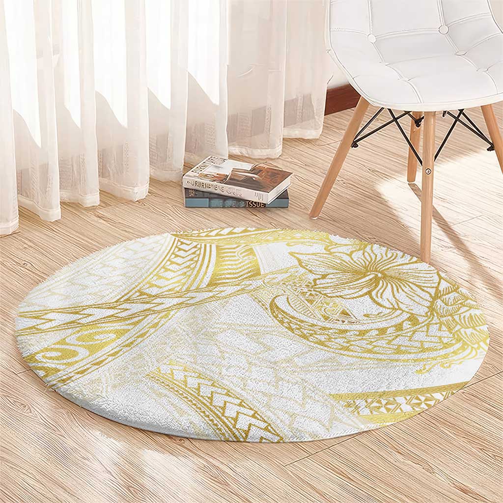 Samoa Lotu Tamaiti Gold Round Carpet Teuila Tatau - Polynesian Pride