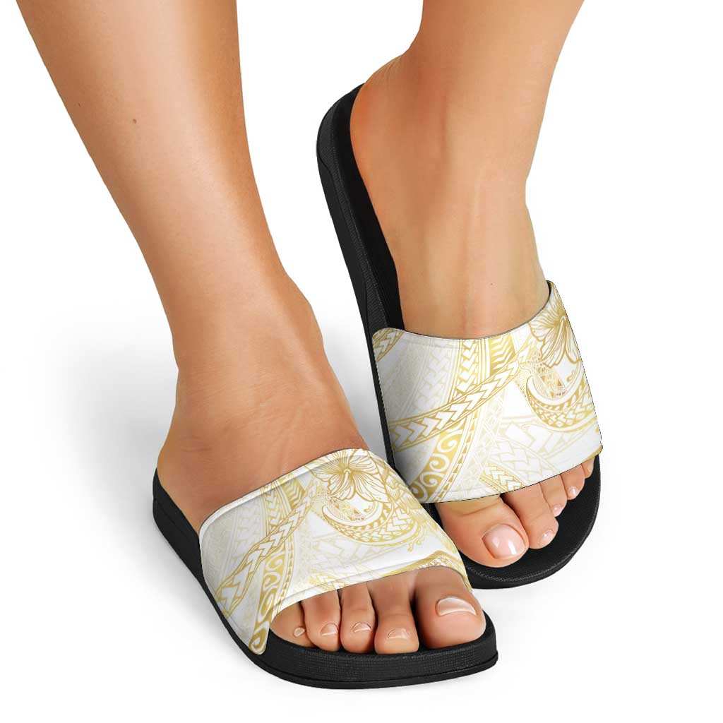 Samoa Lotu Tamaiti Gold Slide Sandals Teuila Tatau - Polynesian Pride