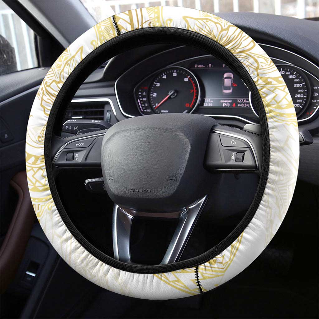 Samoa Lotu Tamaiti Gold Steering Wheel Cover Teuila Tatau LT7 - Polynesian Pride