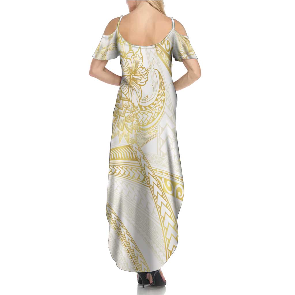 Samoa Lotu Tamaiti Gold Summer Maxi Dress Teuila Tatau - Polynesian Pride