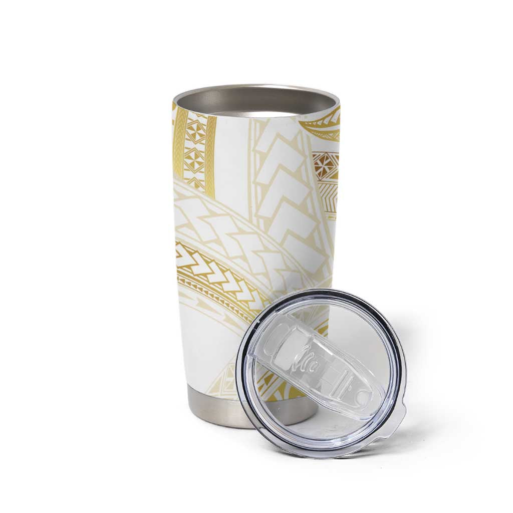 Samoa Lotu Tamaiti Gold Tumbler Cup Teuila Tatau - Polynesian Pride