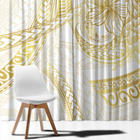 Samoa Lotu Tamaiti Gold Window Curtain Teuila Tatau - Polynesian Pride