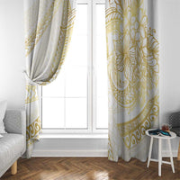 Samoa Lotu Tamaiti Gold Window Curtain Teuila Tatau - Polynesian Pride