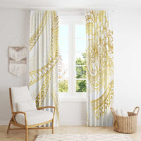 Samoa Lotu Tamaiti Gold Window Curtain Teuila Tatau - Polynesian Pride