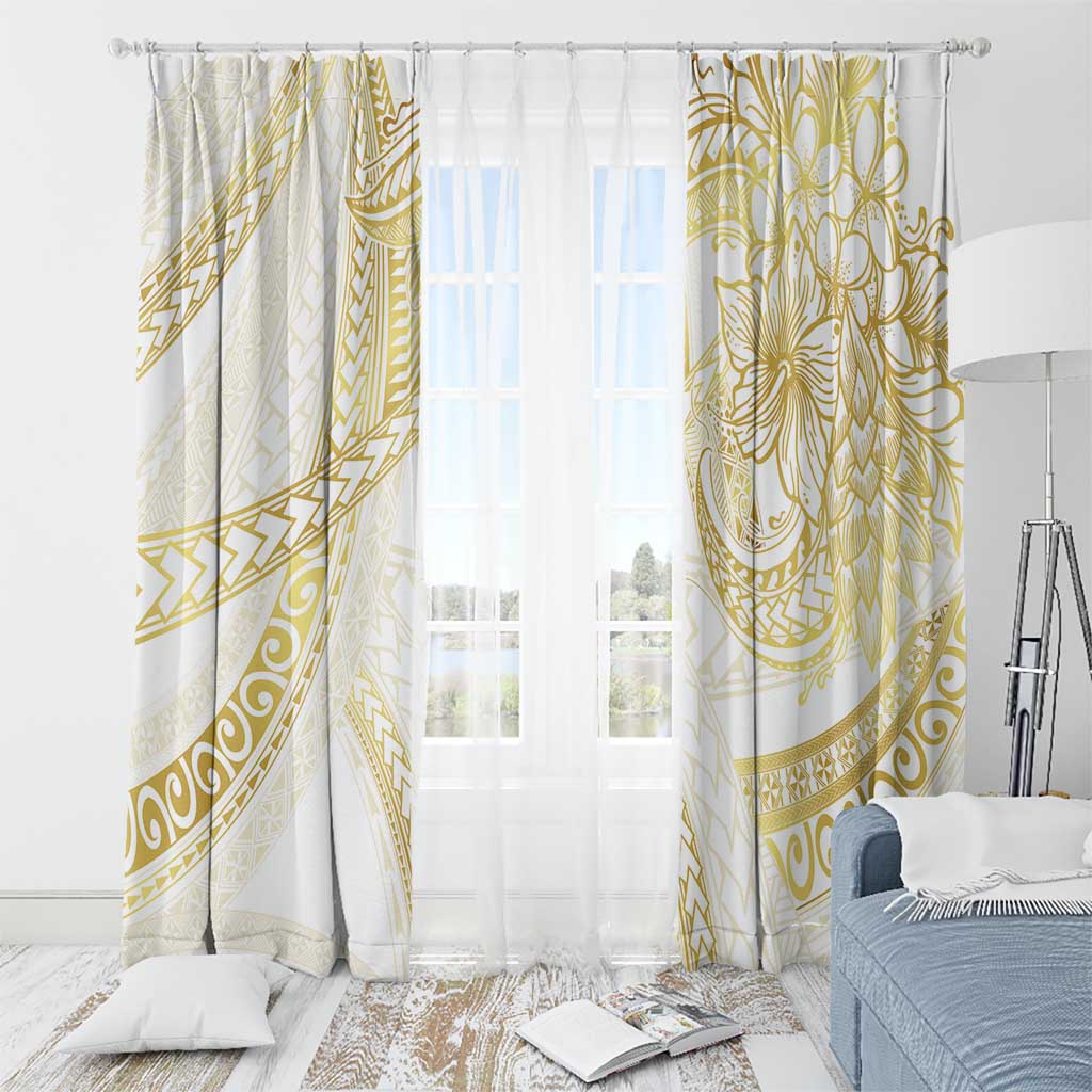 Samoa Lotu Tamaiti Gold Window Curtain Teuila Tatau - Polynesian Pride