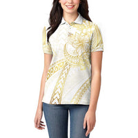 Samoa Lotu Tamaiti Gold Women Polo Shirt Teuila Tatau - Polynesian Pride
