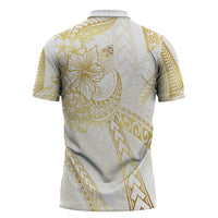 Samoa Lotu Tamaiti Gold Zipper Polo Shirt Teuila Tatau - Polynesian Pride
