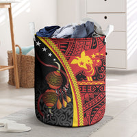 Papua New Guinea Independence Laundry Basket PNG Bagi and Lime Pot LT7 Black - Polynesian Pride