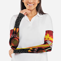 Papua New Guinea Independence Personalised Arm Sleeves PNG Bagi and Lime Pot LT7 - Polynesian Pride