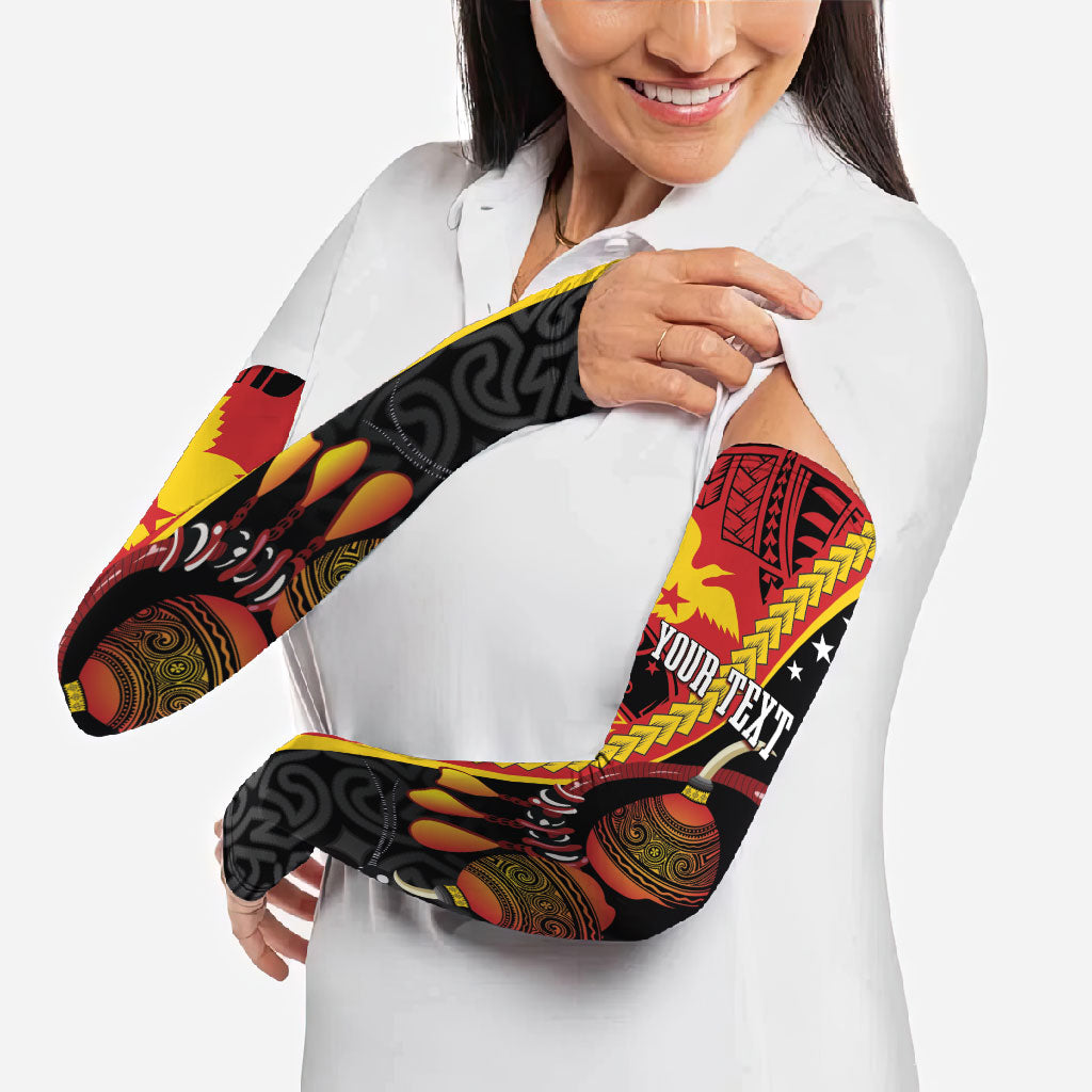 Papua New Guinea Independence Personalised Arm Sleeves PNG Bagi and Lime Pot LT7 - Polynesian Pride