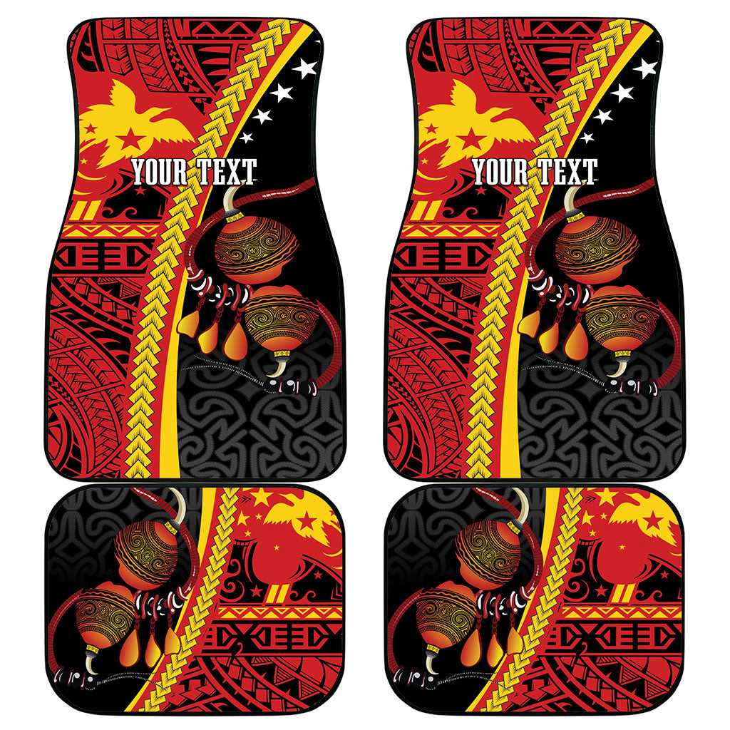 Papua New Guinea Independence Personalised Car Mats PNG Bagi and Lime Pot LT7 - Polynesian Pride