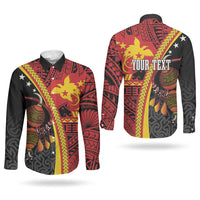 Papua New Guinea Independence Personalised Couples Matching Puletasi and Long Sleeve Button Shirt PNG Bagi and Lime Pot LT7 - Polynesian Pride