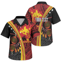 Papua New Guinea Independence Personalised Family Matching Mermaid Dress and Hawaiian Shirt PNG Bagi and Lime Pot LT7 Son's Shirt Black - Polynesian Pride