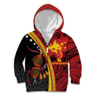 Papua New Guinea Independence Personalised Kid Hoodie PNG Bagi and Lime Pot LT7 Zip Hoodie Black - Polynesian Pride