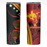 Papua New Guinea Independence Skinny Tumbler PNG Bagi and Lime Pot LT7 Black - Polynesian Pride