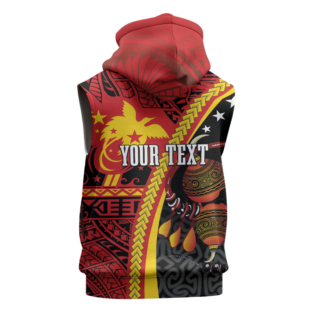 Papua New Guinea Independence Personalised Sleeveless Zip Hoodie PNG Bagi and Lime Pot LT7 - Polynesian Pride