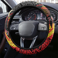 Papua New Guinea Independence Steering Wheel Cover PNG Bagi and Lime Pot LT7 - Polynesian Pride