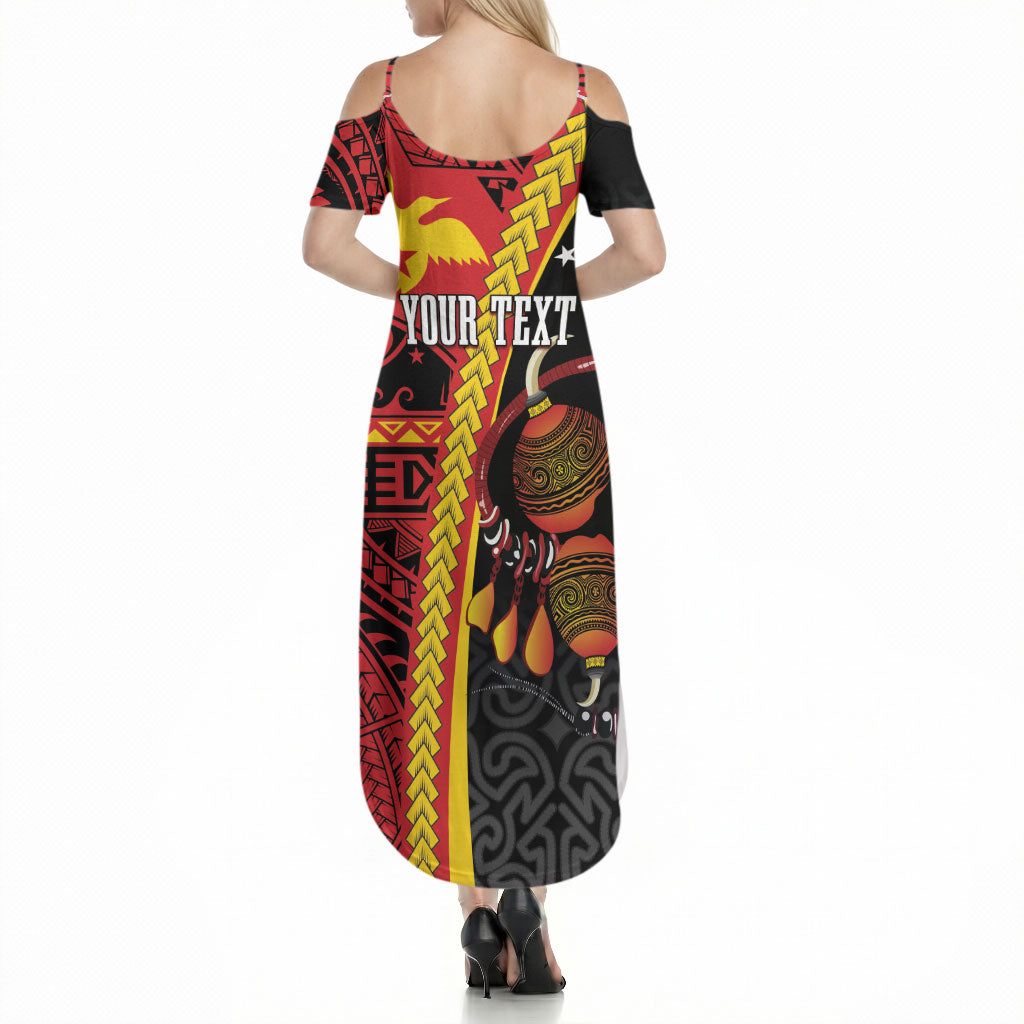 Papua New Guinea Independence Personalised Summer Maxi Dress PNG Bagi and Lime Pot LT7 - Polynesian Pride