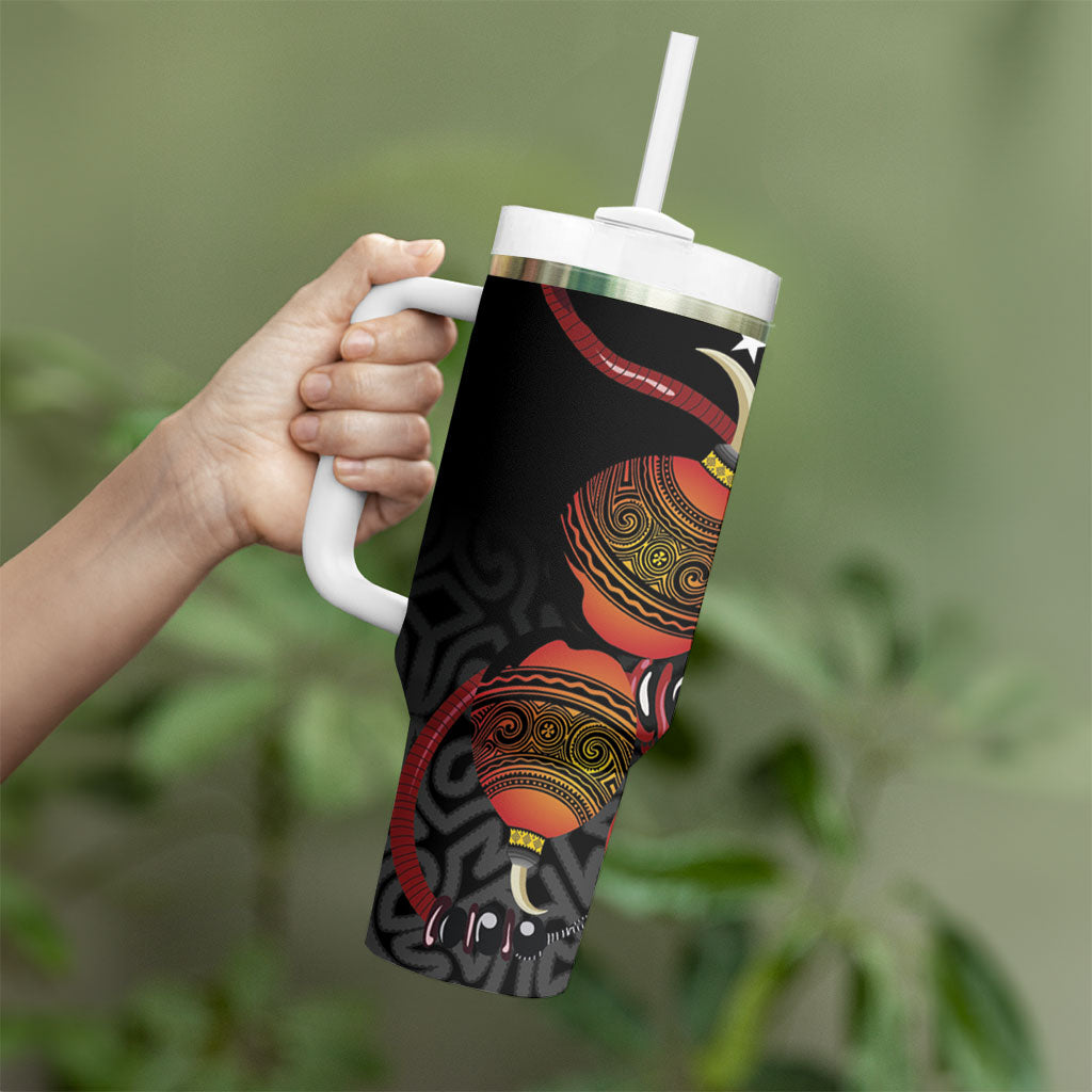 Papua New Guinea Independence Tumbler With Handle PNG Bagi and Lime Pot LT7 - Polynesian Pride