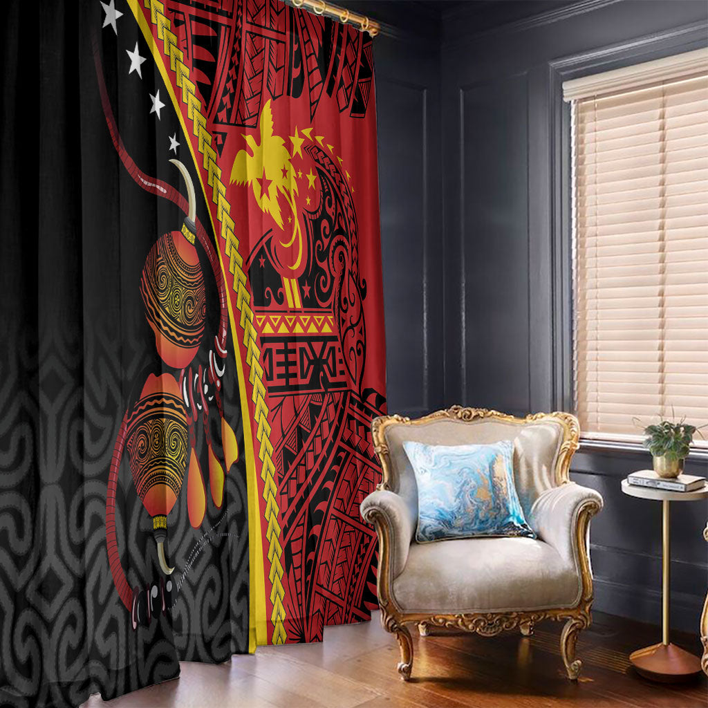 Papua New Guinea Independence Window Curtain PNG Bagi and Lime Pot LT7 - Polynesian Pride