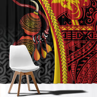Papua New Guinea Independence Window Curtain PNG Bagi and Lime Pot LT7 - Polynesian Pride