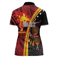 Papua New Guinea Independence Personalised Women Polo Shirt PNG Bagi and Lime Pot LT7 - Polynesian Pride
