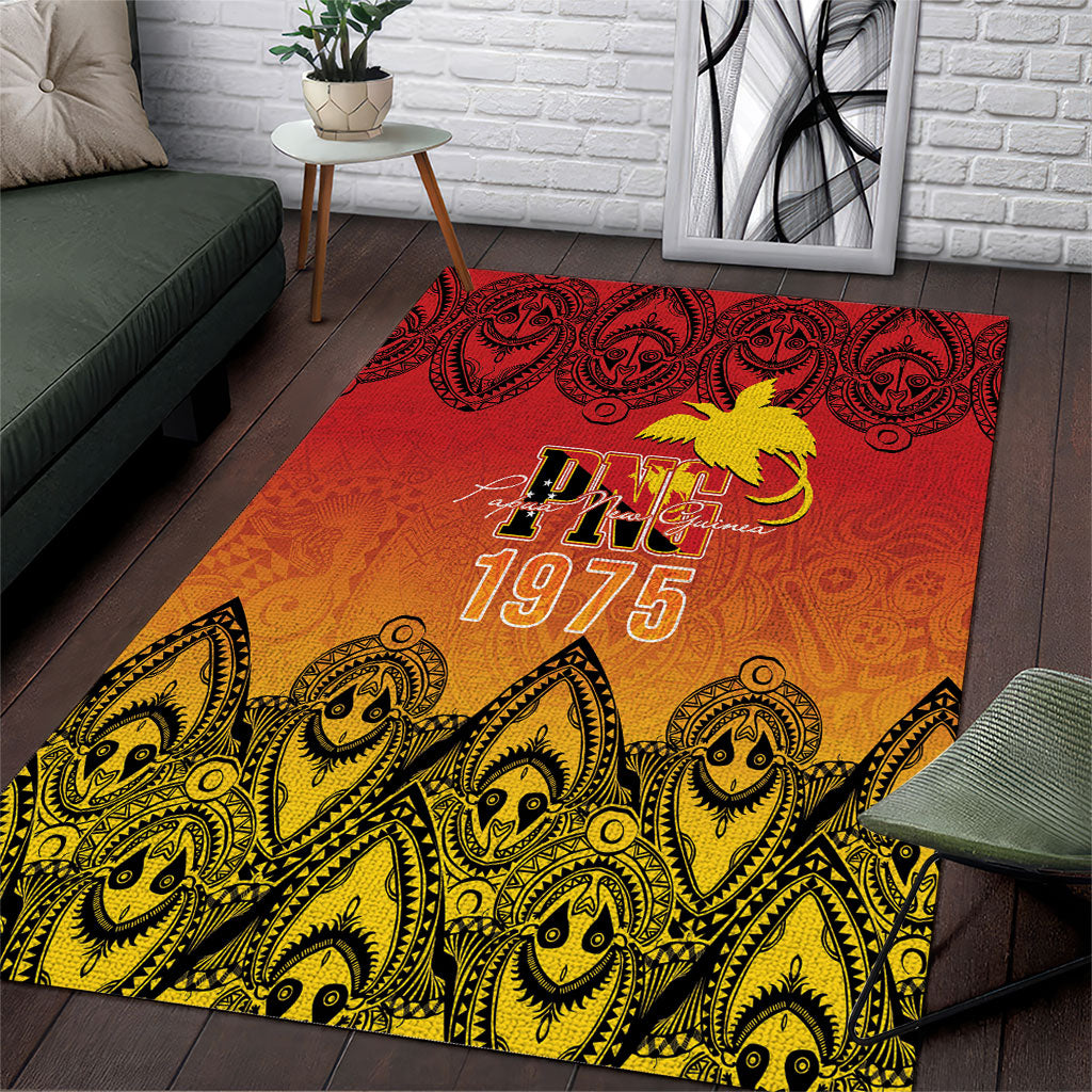 Papua New Guinea 1975 To The Future Area Rug Sepik Masks LT7 Red - Polynesian Pride