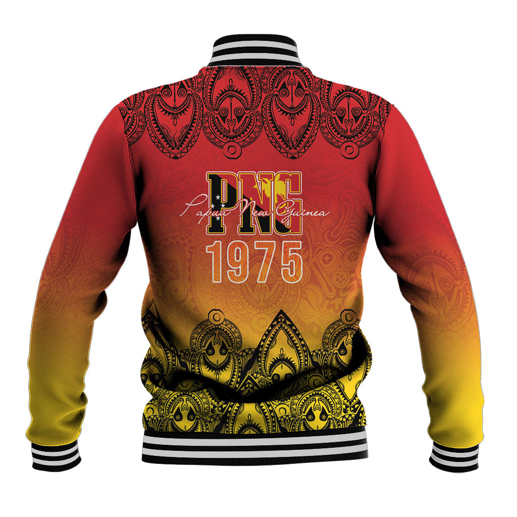 Papua New Guinea 1975 To The Future Personalised Baseball Jacket Sepik Masks LT7 - Polynesian Pride