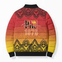 Papua New Guinea 1975 To The Future Personalised Bomber Puffer Jacket Sepik Masks LT7 - Polynesian Pride