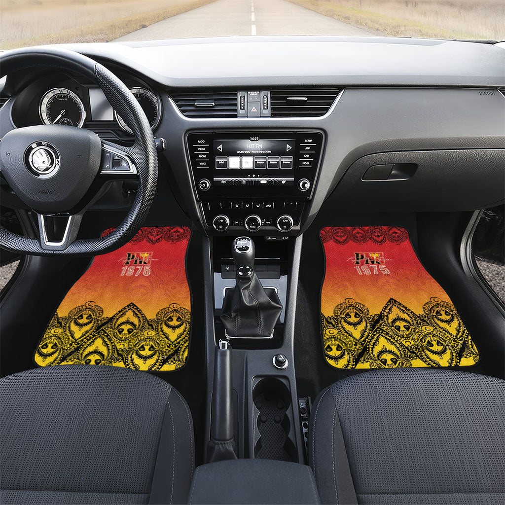 Papua New Guinea 1975 To The Future Car Mats Sepik Masks LT7 Set 2pcs - Front Red - Polynesian Pride