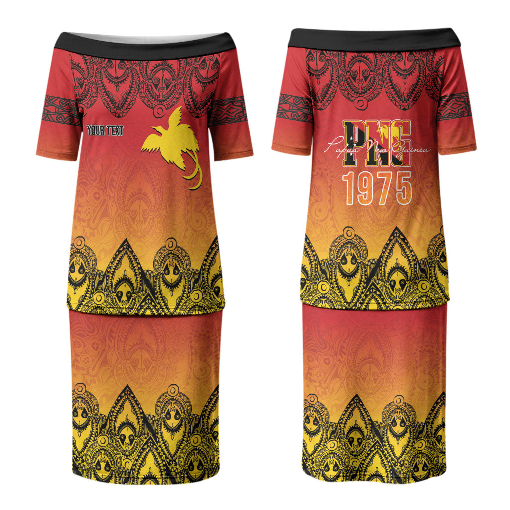 Papua New Guinea 1975 To The Future Personalised Couples Matching Puletasi and Hawaiian Shirt Sepik Masks LT7 - Polynesian Pride