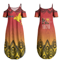 Papua New Guinea 1975 To The Future Personalised Couples Matching Summer Maxi Dress and Hawaiian Shirt Sepik Masks LT7 - Polynesian Pride