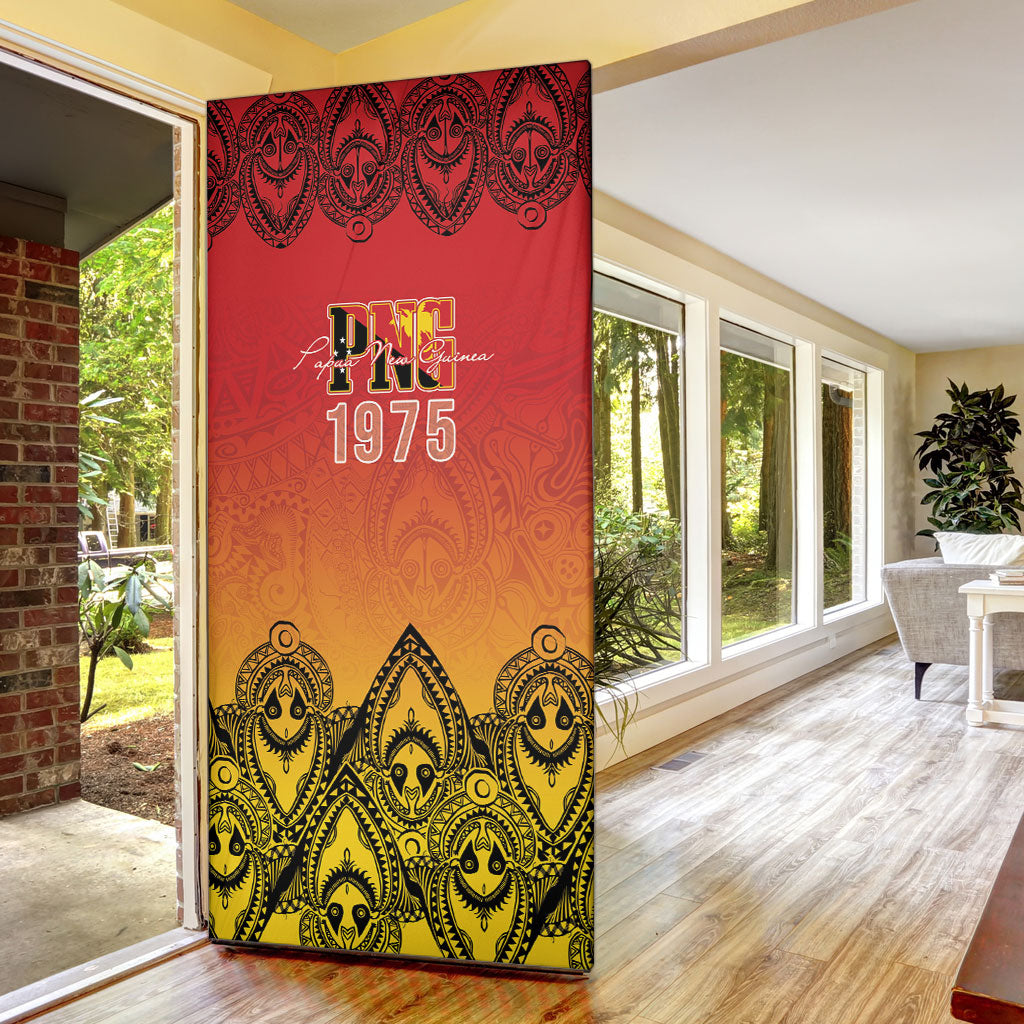 Papua New Guinea 1975 To The Future Door Cover Sepik Masks LT7 - Polynesian Pride